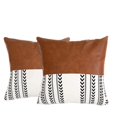 thumbnail image 1 of Fundas de almohada de 18.0 x 18.0 in, juego de 2 fundas de almohada decorativas de granja, fundas de almohada de lino y piel sintética para decoración de sofá cama, 1 of 5