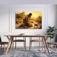 thumbnail image 3 of Jesus And The Kitten Jesus Christ Greeting A Young Cat with A Smile Room Aesthetic Poster Print Art Wall Painting Canvas Posters Gifts Modern Bedroom Decor 12x18inch(30x45cm), 3 of 6