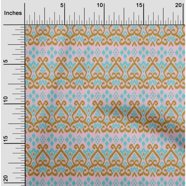 oneOone Tissu Polyester Lycra Tissu Ikat à Tourbillons Imprimés au Mètre 56 Pouces de Large
