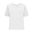 thumbnail image 2 of Ladies Tops And Blouses Loose Button Shirt Top Stand Solid Color Sleeve Collar Casual Shirt Shirt Fashion Clothing, 2 of 6