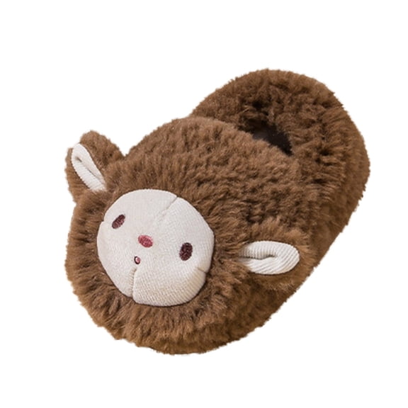 XXWXYD Warm Winter Slippers for Kids with Carton Sheep Design, Soft Flat Sole 𝖢ozy House Shoes for Boys Girls, Lightweight Non-Slip Indoor Outdoor