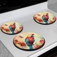 thumbnail image 2 of Bahomeck Gas Stove Burner Cover Set Of 4,Colorful Parrot Sitting On Branch Surrounded By Roses Metal Electric Stove Burner Covers,Protecting Gas Stoves,Kitchen Decor，8 Inch And 10 Inch, 2 of 2