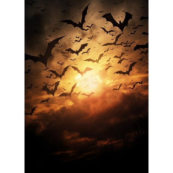 Bats Fly Down DIY 5D Diamond Art Paint with Full Drill Round Diamond Gems Painting by Number Kits for Adults Art Craft Home Wall Decor 11.8x15.8inch(2)