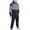 Navy, variant on Mens Fashion Jumpsuit Adult One Piece Non Footed Pajamas