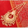 thumbnail image 4 of Sunsoul by Touchstone Indian Bollywood Beautifully Hand Beaten Chaandbaali Moon Inspired Traditional Magical Look Faux Pearls Head Enhancing Bridal Designer Jewelry Jhoomer In Gold Tone For Women., 4 of 5