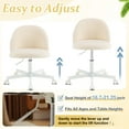 thumbnail image 5 of Ktaxon Armless Home Office Desk Chair Cute Mid Back Vanity Stool Teddy Velvet Swivel Task Chairs with Wheels Beige, 5 of 9