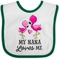 thumbnail image 3 of Inktastic My Nana Loves me with Two Flamingos Boys or Girls Baby Bib, 3 of 4