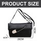 thumbnail image 2 of Nuevo bolso de mensajero Joker Tide plegable de cuero PU con broche grande, bolso pequeño debajo del brazo de gran capacidad, negro, 2 of 5