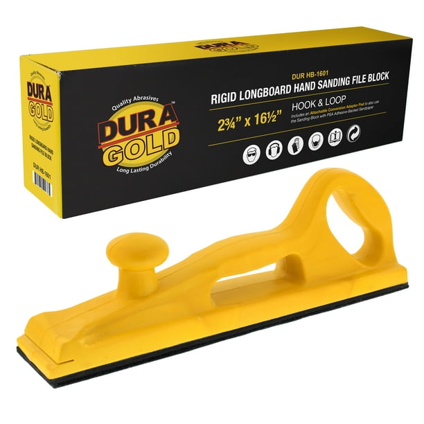 DuraGold Pro Series Rigid Longboard Hand Sanding File Block with Both