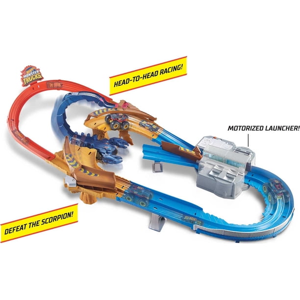 Hot Wheels Monster Trucks Scorpion Raceway Playset for Indoors
