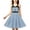 Light Blue, variant on Girls Vintage Halter Sleeveless Dress Kids High Waist Y2K Swing A-Line Midi Blue Polka Dot Dresses S