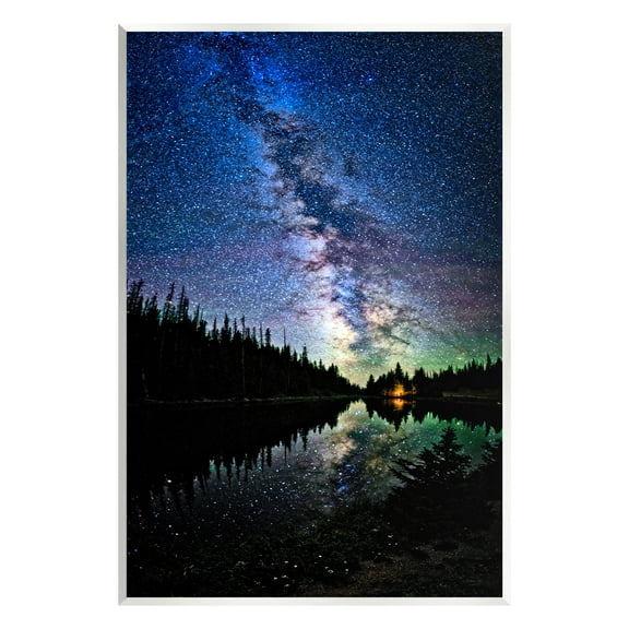 Stupell Industries Nebula Over Lake Landscape Nature Photography Unframed Art Print Wall Art, 10 x 15