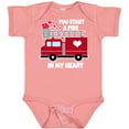 thumbnail image 3 of Inktastic Valentine Fire Truck White and Pink Hearts Boys or Girls Baby Bodysuit, 3 of 5