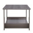 thumbnail image 3 of Triple Tree Modern Grey Textured Coffee Tables, 2-Layered Tea Tables Sofa Side Table with Open Storage Shelf for Living Room, 43.3"L×21.6"W×16.5"H, 3 of 9