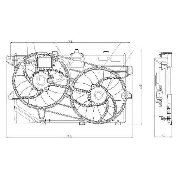 Dual Radiator and Condenser Fan Assembly for Ford Edge 2007-2014 FO3115177