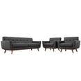 thumbnail image 1 of Modway Engage Ensemble de Canapé Moderne en Tissu 3 Pcs avec Fauteuils, Gris, 1 of 7