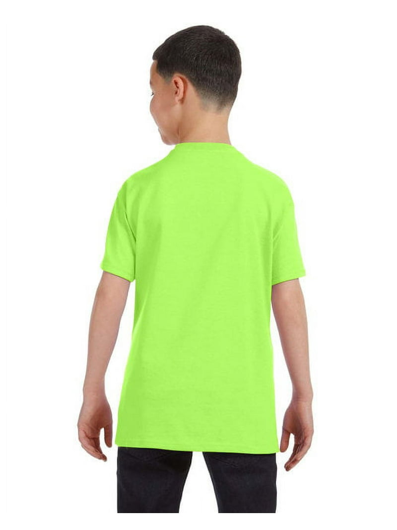 Gildan 3-Pack, XS Neon Green Heavy Cotton T-Shirt, Kids/Children