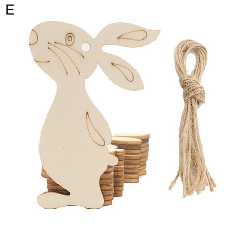 

HengL 1 Set Easter Hanging Pendant Convenient Fine Workmanship Wood Bunny Egg Chicken DIY Ornament for Festival