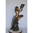 thumbnail image 5 of Mermaid with Two Dolphins Bronze Statue Fountain - Size: 26"L x 22"W x 43"H., 5 of 11