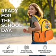thumbnail image 6 of FKELYI School Backpack for Boys & Girls Schoolbag Lightweight Bookbag with Multi-Pockets Cartoon Tiger Yellow Print Elementary Middle School Student Ages 6-12, 6 of 7
