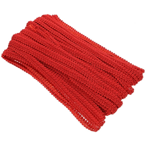 PAMINGONO Sewing Fringe Trim for Interior Design 1 Roll Red Polyester 1350X0.39in