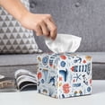 thumbnail image 6 of Kdxio Watercolor Nautical Print Tissue Box Cover,Square Decorative PU Leather Facial Paper Case Organizer Holder Dispenser for Bathroom,Night Stands,Desk,Car 5.2''X5.2''X5.2'', 6 of 8