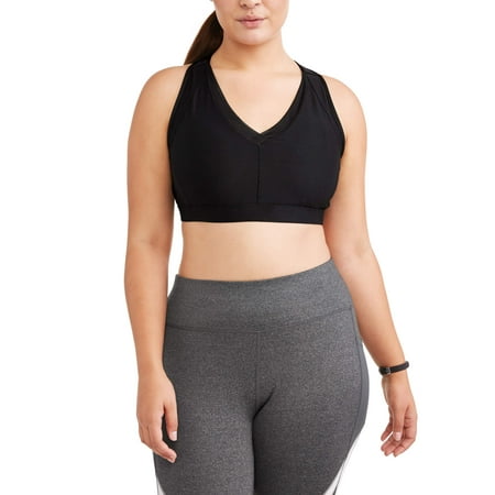 Avia Womens Plus Active Lattice Back Sports Bra