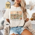 thumbnail image 2 of Women's Christian Cross T-Shirt John 3:16 Bible Verse Faith Graphic Tee "My Sin Was Great, His Love Was Greater" Landscape Design., 2 of 7