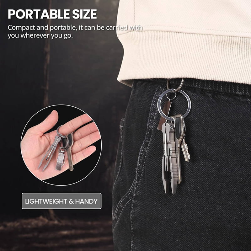 2X Tweezers Multitool,  Tweezer with Pocket Knife, 2 in 1 Titanium Small Keychain Tweezers for Craft,Soldering