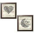 thumbnail image 2 of Gango Home Decor Country-Rustic Love Never Fails & Love You to the Moon; Two 12x12in Art Prints in Brown Frames, 2 of 6