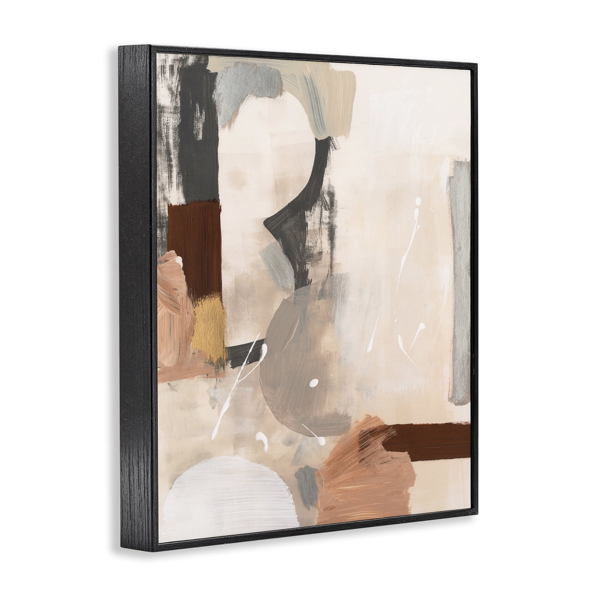 Stupell Industries Expressive Rustic Abstract Abstract Painting Black Framed Art Print Wall Art, 16 x 20