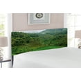 thumbnail image 2 of Balinese Headboard, Terraced Rice Paddies in Hillside Tropical Valley Farming Life Agriculture Theme, Upholstered Decorative Metal Bed Headboard with Memory Foam, Full Size, Green, by Ambesonne, 2 of 4