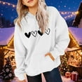 thumbnail image 4 of WQNVRNR Kids Valentine's Day Hoodie- Heart Long Sleeve Casual Fleece-Lined Sweatshirt with Pocket White Size 14, 4 of 6