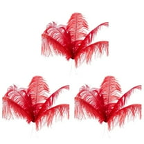 30 Pcs Natural Ostrich Feathers Wedding Decoration Red 20-25cm
