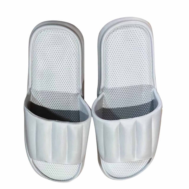 Mens and Womens Home Slippers Simplicity Solid Color Quick Drying Soft Sole Comfortable Non-Slip Indoor and Outdoor EVA Slippers Gray-05
