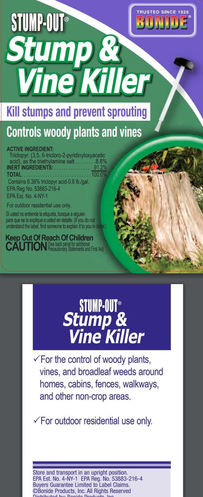Bonide 2746 8 oz Bottle Of Concentrate Liquid Stump and Vine / Woody Plant Control - Quantity of 2