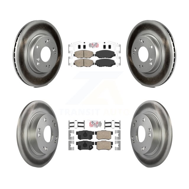 Transit Auto Front Rear Ceramic Pads and Coated Disc Brake Rotors Kit for Car 2013 Acura ILX 2.0L KGA-105245