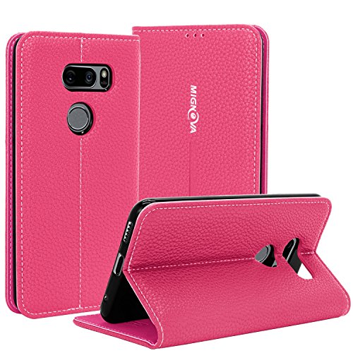 LG V30 Case,LG V35 ThinQ Case,Mignova Premium PU Leather Flip Fold Magnetic  Closure Cover with Card Holder Wallet Protective Case(Red) - Walmart.com