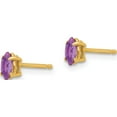 thumbnail image 2 of 14K Yellow Gold 5X2.5mm Marquise Amethyst Earring (5 X 3) Made In United States xe101am, 2 of 5