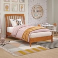 thumbnail image 1 of AFI Orleans Twin Solid Wood Low Profile Sleigh Platform Bed in Light Toffee, 1 of 13
