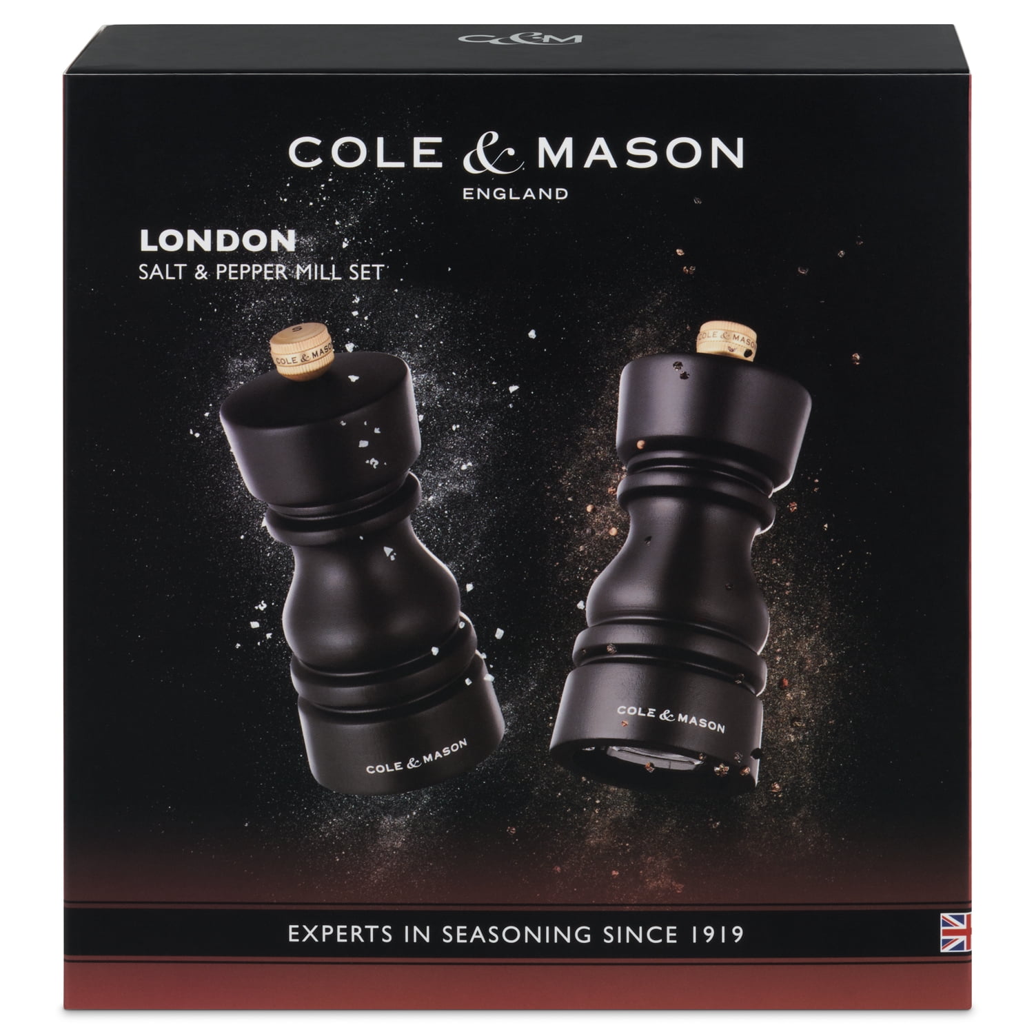 Cole & Mason  Chocolate Wood Salt & Pepper Mill Set, 130mm, Precision+ Ceramic Mechanisms, Adjustable Grind