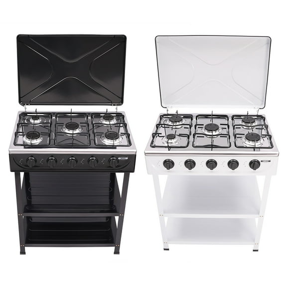 Dwellnix 5 Burner Gas Stove, Heavy-Duty Iron & Aluminum Construction, Freestanding Natural Gas Stove for Outdoor Cooking & Emergency Preparedness