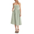 thumbnail image 1 of Vestido midi casual de verano para mujer, sin mangas, sin espalda, vestido de una línea de moda con bolsillos laterales de corte bajo,Green,M, 1 of 8