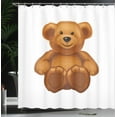 thumbnail image 3 of Ambesonne Chocolate Tones Shower Curtain, Smiling Teddy Bear, 69"Wx84"L, Dark Peach and Dark Rust, 3 of 4