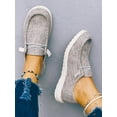 thumbnail image 3 of Women‘s Gray Fashionable Solid Color Slip-on Sneakers With Front Tie For Casual Wear, 3 of 7