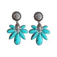 thumbnail image 1 of Pendientes colgantes de turquesa con flores bohemias retro, nuevos productos europeos y americanos, joyería personalizada, turquesa, 1 of 3