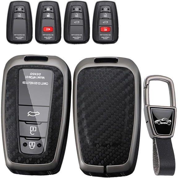 Key Fob Cover Compatible with Toyota Camry RAV4 Highlander 2018-2026 4 Button Keychain Case Holder Protector,A keychain