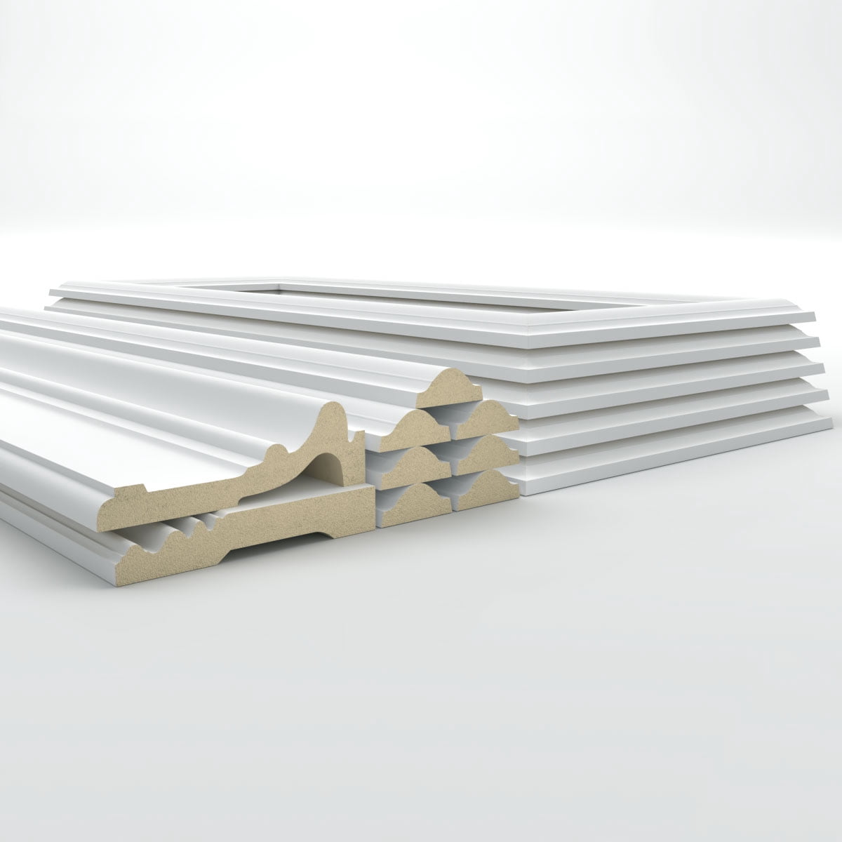 Ekena millwork 94 1/2"L (Adjustable 108"H to 132"H) Ashford Square Panel Stacked Wall Wainscot Paneling Kit