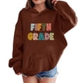 thumbnail image 2 of UACY Kids Fifth Grade Pullover Hoodie Colorful Letter Graphic Boys Girls Long Sleeve Hooded Sweatshirt (Brown, 9-10 Years), 2 of 5