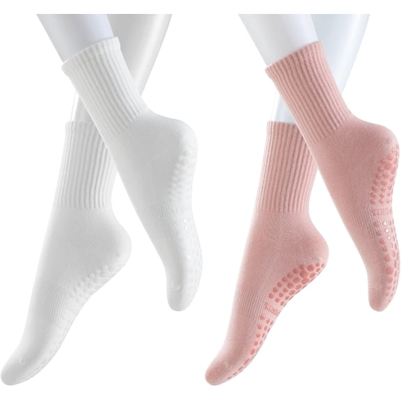 Pilates Yoga Socks with Grips for Women, Non Skid Sticky Socks, Non Slip Grip Socks for Women